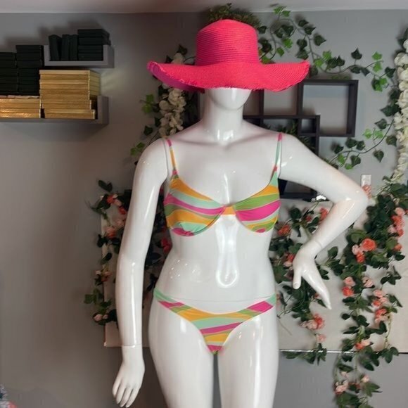 Forplay Underwire 2 Piece Bikini Cheeky Multi Thick Band  Color Size M RefFNB - Picture 9 of 12